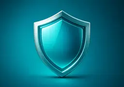 Glossy shield icon symbolising data safety