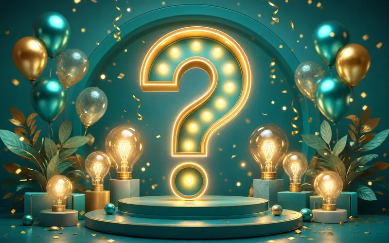 Glowing question mark help centre illustration